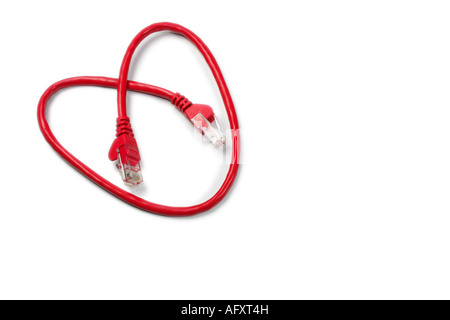 computer network cable in heart shape - internet dating concept Stock Photo