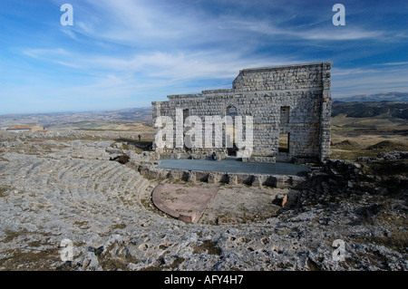 Ruins of the theatre in Roman town of Acinipo Ronda la Vieja Malaga province Andalusia Spain Ronda Stock Photo