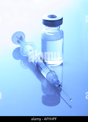 Syringe and Vaccine Stock Photo