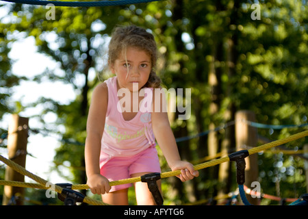 six years old little girl at the playground Stock Photo