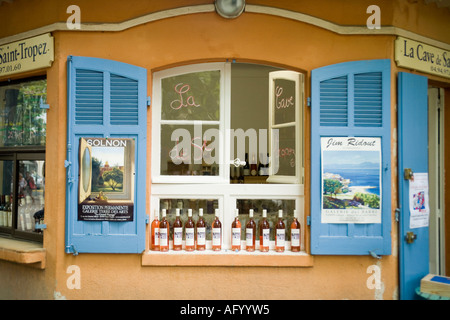 wine shop in St. Tropez, Provence, France Stock Photo