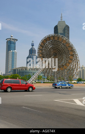 sundial sculpture in the Century garden of Shanghai Stock Photo