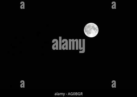 full moon in black night sky Stock Photo - Alamy