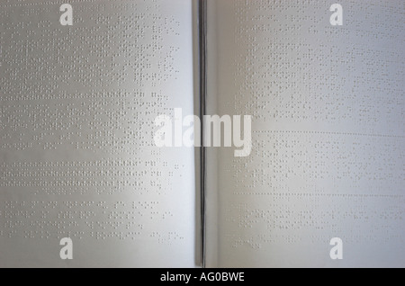 Open book with brail on pages Stock Photo