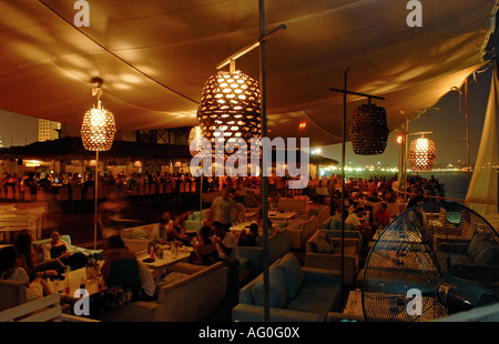 Bar in the Old Port area Tel Aviv Israel Stock Photo