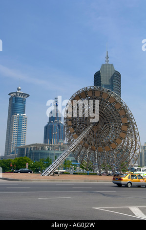 sundial sculpture in the Century garden of Shanghai Stock Photo