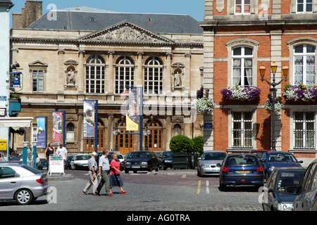 Old town Boulogne France Europe EU. The Monsigny Theatre Stock Photo