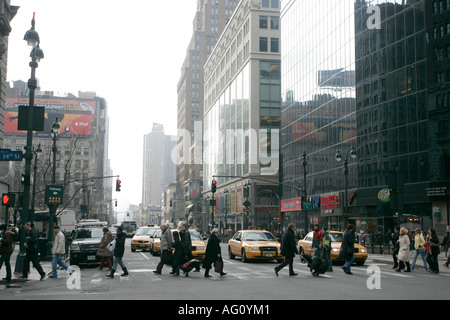 34th Street where Broadway and 6th Ave. cross over each other by the ...