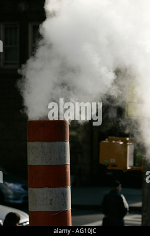 steam pipe vent stack new york city new york USA Stock Photo