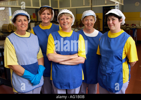 Dinner ladies at a Gloucestershire school where they produce healthy meals made with locally sourced produce Stock Photo