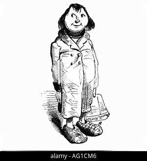 Deutscher Michel, personification of the German nation, caricature, cartoon, from 'Eulenspiegel', 1849, Stock Photo