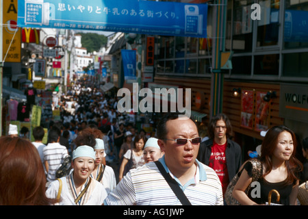 Pedestrian crowd in Harajuku's Takeshita Dori Stock Photo