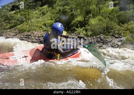 White river kayaking on the Zambezi Stock Photo