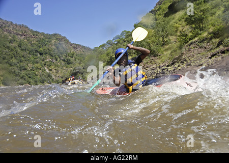 White river kayaking on the Zambezi Stock Photo