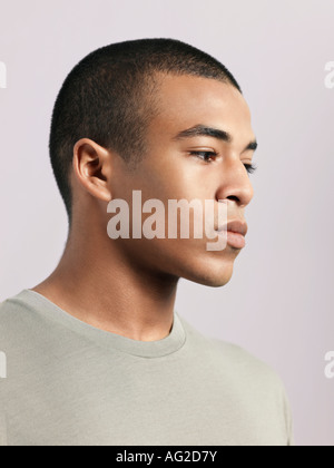 Young pensive man, close-up Stock Photo
