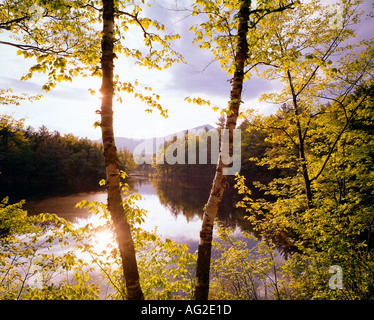 Red Eagle Pond in New Hampshire USA during fall foliage season Stock Photo