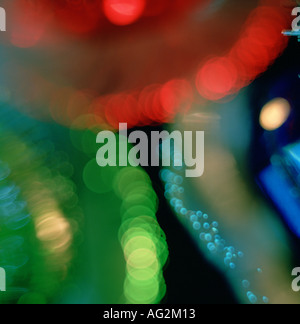 Abstract design of defocused Christmas tree lights Stock Photo