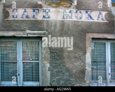 storefront of an old café cafe coffee house Stock Photo