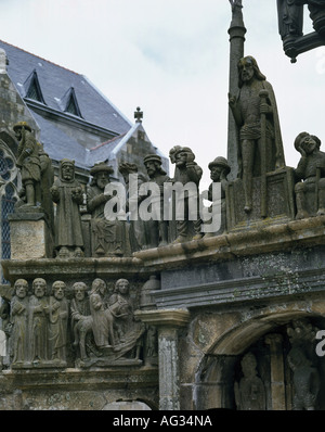 geography / travel, France, Plougastel-Daoulas, monuments, calvary, detail, resurrection of Christ, 1602 - 1604, Stock Photo