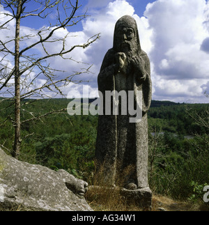 geography / travel, France, Callac, monuments, Breton menhir turned ...