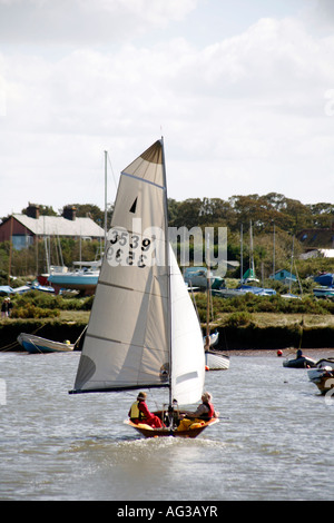 Sailing at Morston Quay, near Blakeney, Norfolk, England Stock Photo