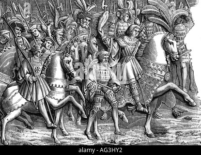 Meeting of King Henry VIII of England and the Emperor Maximilian I in ...