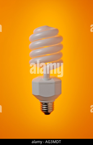 Compact fluorescent light bulb, compact fluorescent lamp, CFL CF light bulb, lightbulb Stock Photo