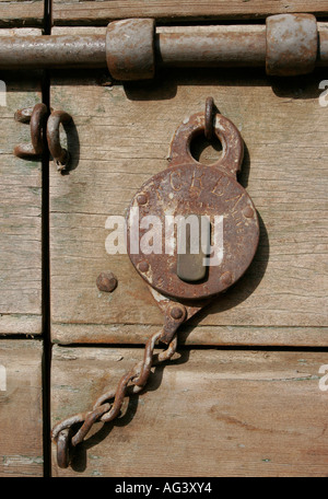 Padlocked and bolted Stock Photo