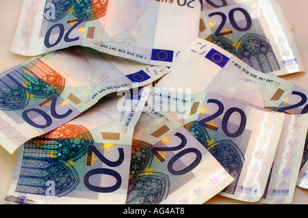 Twenty Euro bills Stock Photo