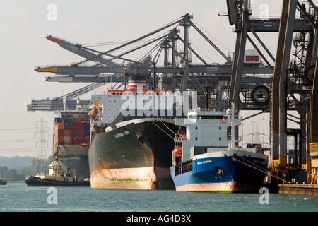 SCT Southampton Container Terminal southern England UK Ships Loading and Unloading Stock Photo