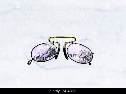 Pince nez eyeglasses Black and White Stock Photos & Images - Alamy