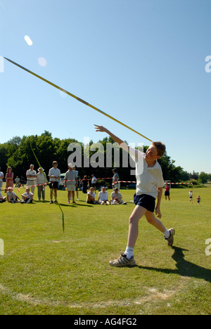 Children competing school sports day Claremont independent school Hastings East Sussex south England Britain Stock Photo