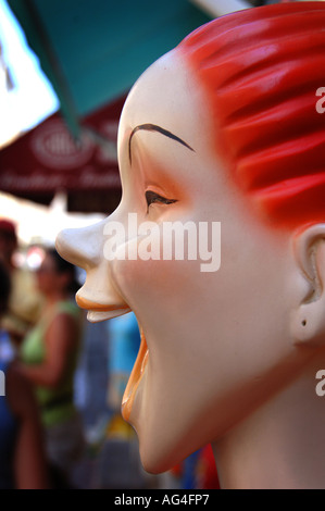 A head only photograph of a french tropezienne mannequin doll used as attractive shop displays Stock Photo