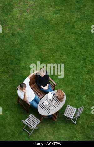 Cafe in the grounds of St Mary the Virgin Oxford England UK August 2007 Stock Photo