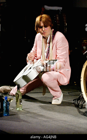 Nicky Wire pictured while performing with his band Secret Society at The Guardian Hay Festival 2006 Hay on Wye Powys Wales UK GB Stock Photo