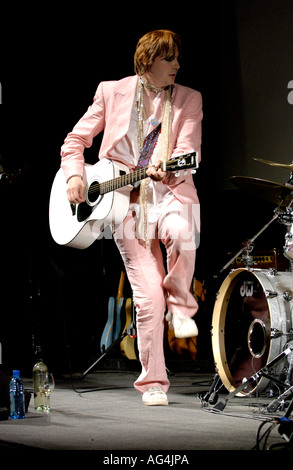 Nicky Wire pictured while performing with his band Secret Society at The Guardian Hay Festival 2006 Hay on Wye Powys Wales UK GB Stock Photo