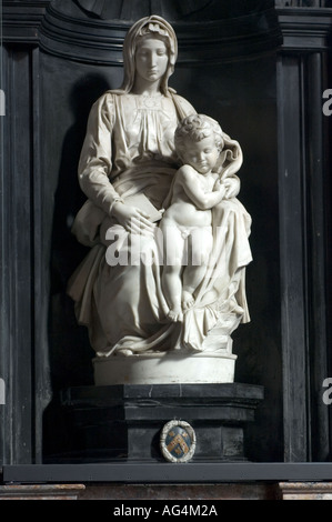 Madonna and Child by Michelangelo, part of an altar in the Onze Lieve Vrouwekerk Bruges Belgium Stock Photo