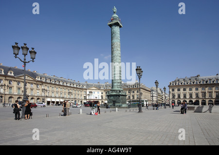 Place Vendôme and Statue of Napoleon, Paris, France Stock Photo