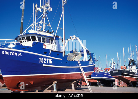 crab fishing boats in Shippagan New Brunswick Stock Photo