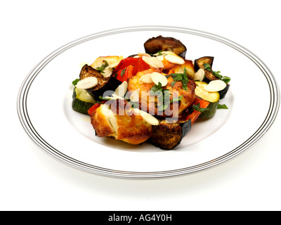 Halloumi Cheese and Roasted Vegetables Stock Photo