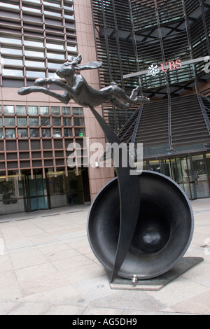 Hare and Bell sculpture Broadgate Circus City of London UK Stock Photo