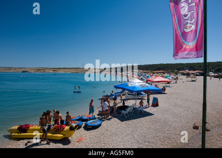 Historic Zrce beach on Pag island in Croatia, Europe Stock Photo