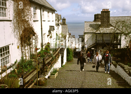 Devon Clovelly road leading down to the harbour Stock Photo