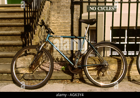 Cambridgeshire Cambridge bicycle No Cycles sign Stock Photo