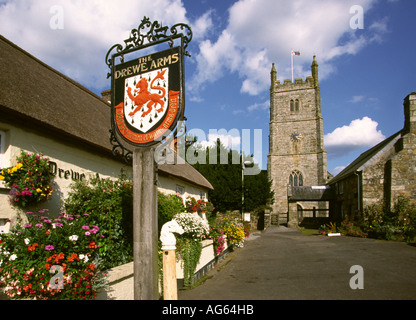 Devon Drewsteignton Drewe arms inn and church Stock Photo Alamy