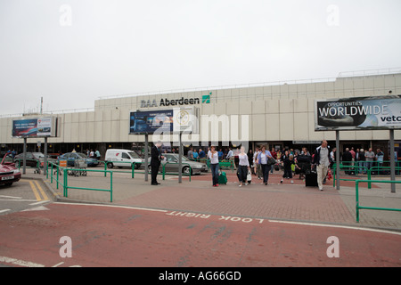 Departures and Arrivals boards at Aberdeen airport, Scotland Stock ...