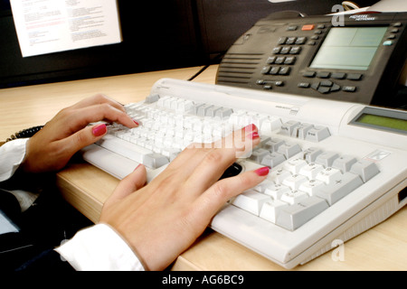 data entry hands on computer keyboard Stock Photo - Alamy