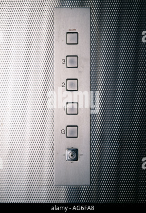 Lift buttons. Elevator buttons. Stock Photo