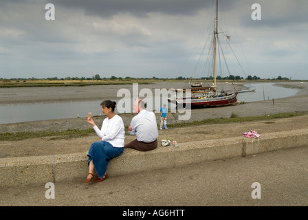 MALDON ESSEX ANCIENT FISHING PORT ON THE RIVER BLACKWATER ON THE EAST COAST OF ENGLAND Stock Photo