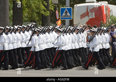 Naval forces marching Stock Photo